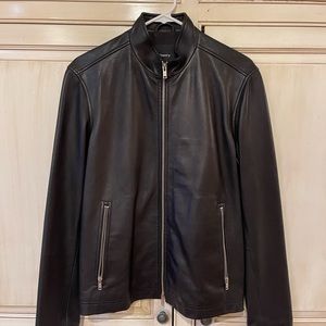 Morvek Zip Leather Jacket from Theory